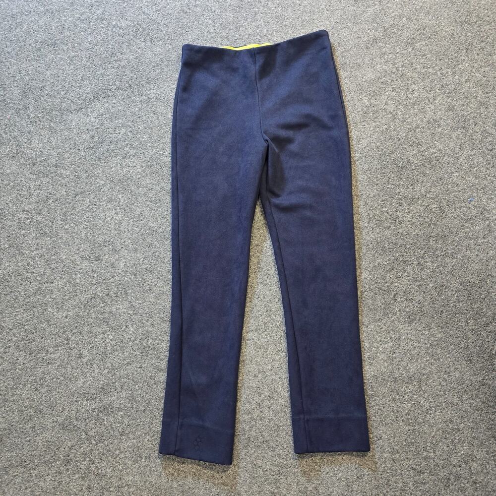 Gretchen Scott Pants Women Size XS Blue Faux Suede Cropped Skinny Stretch Casual